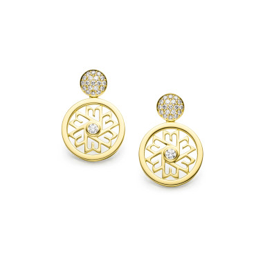 Ohrringe, Gelbgold, Danuvina Mill River Ohrstecker mit Anhänger